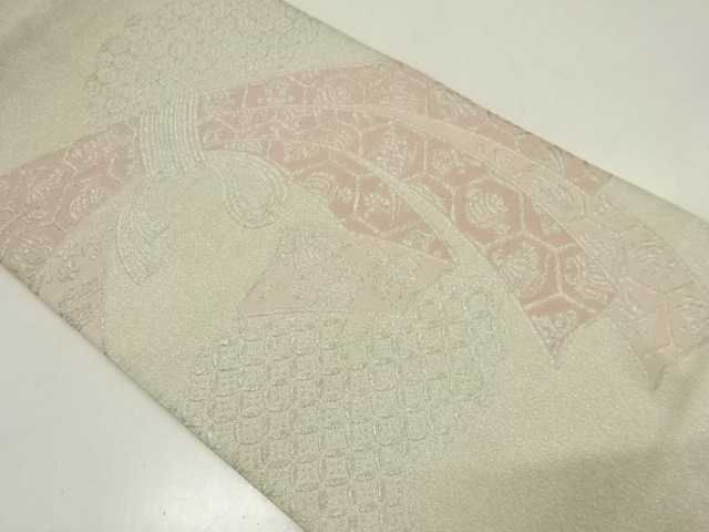 アンティーク　綴れ束ね熨斗に古典柄模様織り出し袋帯（材料）